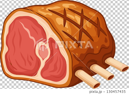 リブロースの骨付き肉ベクターイラストアイコン 130457435