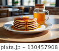 柔らかい日差しの中のパンケーキ 130457908