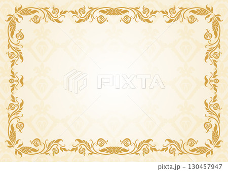 アンティーク風の表彰状の背景枠 130457947