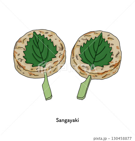 千葉名物　さんが焼きのイラスト＿線画 130458877