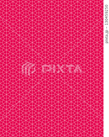 ピンク色の積石亀甲の背景 130459250