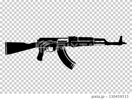 Transparent silhouette of a rifle 130459515