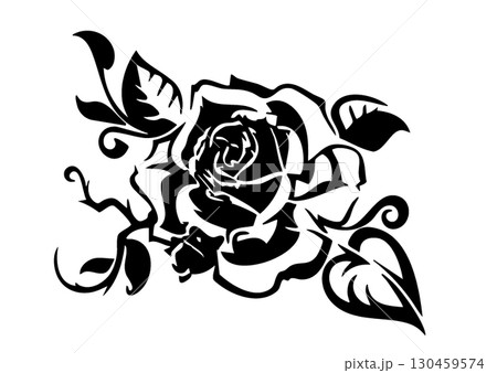 モノクロの薔薇 130459574