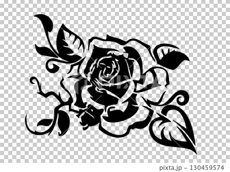 Black and white rose 130459574