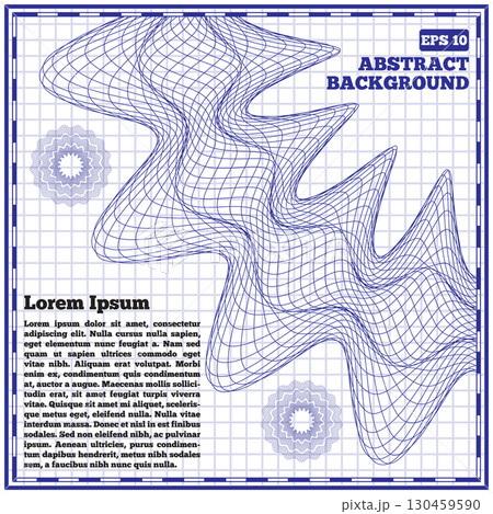 Abstract background with a pattern on a sheet in a cage. Business brochure design template. 130459590