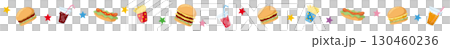 速食無盡線 | 漢堡、熱狗、薯條和飲料的裝飾圖案 130460236