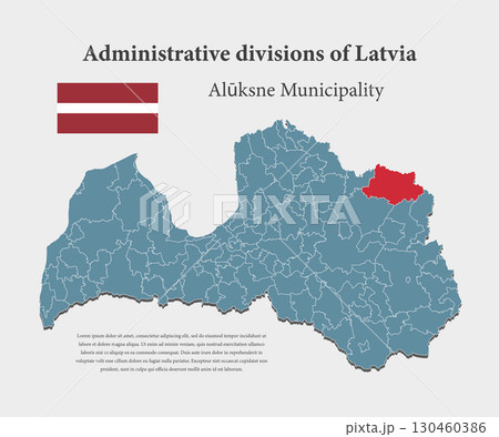 Vector map of Latvia - Aluksne municipality 130460386