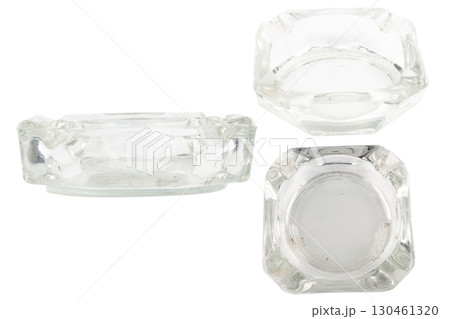 Glass Ashtray on White Background 130461320