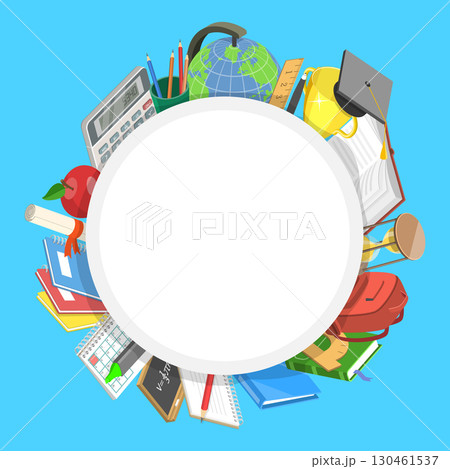 3D Isometric Flat Vector Illustration of Back To School, School Background 3D Isometric Flat Vector Illustration of Back To School, School Background 130461537