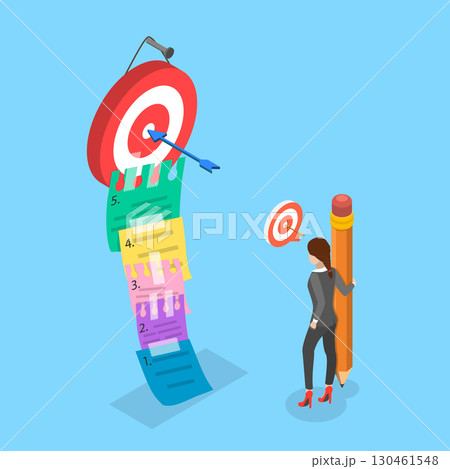 3D Isometric Flat Vector Illustration of Tasks...のイラスト素材 [130461548 ...