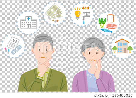 Senior couple struggling to make ends meet - Money, pension, not enough 130462010