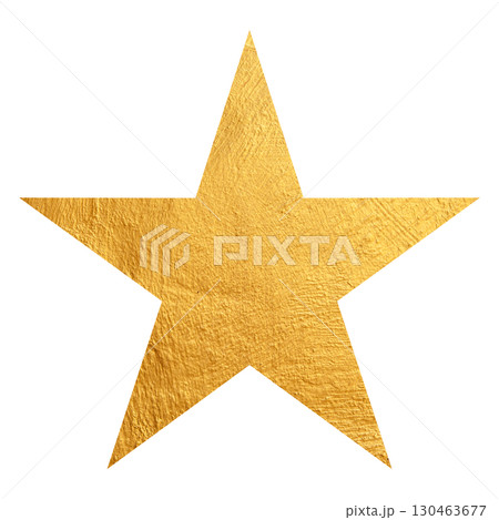 透明背景にゴールドの質感を持つ星型 130463677