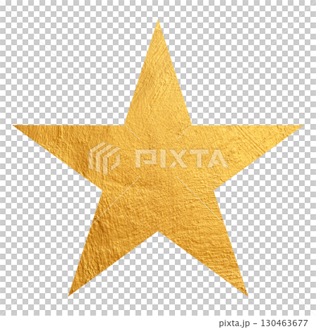 透明背景にゴールドの質感を持つ星型 130463677