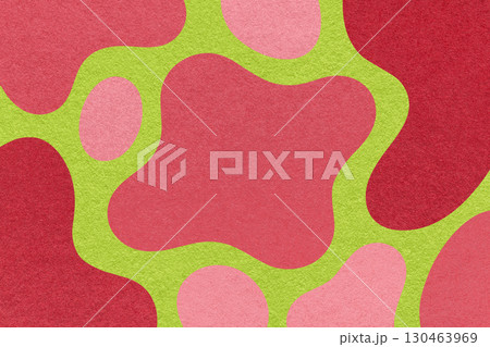 Abstract red, pink and green background with amorphous shapes and spots, paper texture in flat organic design Abstract red, pink and green background with amorphous shapes and spots, paper texture in flat organic design 130463969