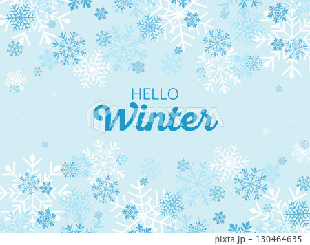 雪の結晶バナー背景文字あり_ベクターイラスト 雪の結晶バナー背景文字あり_ベクターイラスト 130464635