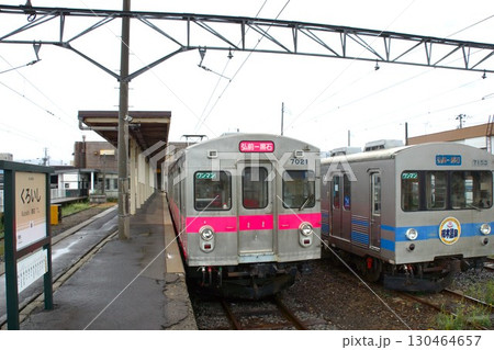 弘南鉄道弘南線の風景　弘南鉄道7000系（黒石駅） 130464657