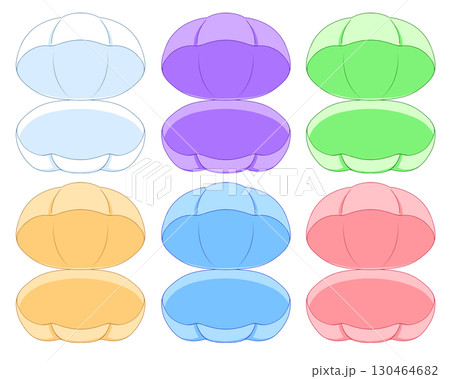 カラフルな開いた貝殻のイラスト 130464682