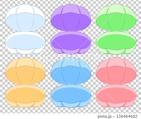 カラフルな開いた貝殻のイラスト 130464682