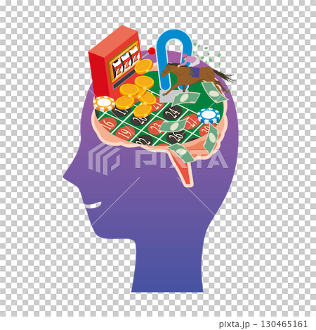 ギャンブル依存症の脳内 130465161