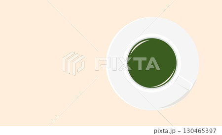 ティーカップ皿の俯瞰イラスト 緑茶色 深緑 円フレーム枠シンプル 余白 ベクターpng透明 背景 ティーカップ皿の俯瞰イラスト 緑茶色 深緑 円フレーム枠シンプル 余白 ベクターpng透明 背景 130465397