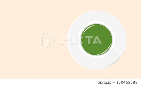 ティーカップ皿の俯瞰イラスト 緑茶色 深緑 円フレーム枠シンプル ベクターpng透明 背景 ティーカップ皿の俯瞰イラスト 緑茶色 深緑 円フレーム枠シンプル ベクターpng透明 背景 130465398