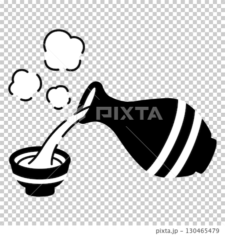 熱燗を徳利で注ぐイラスト 130465479