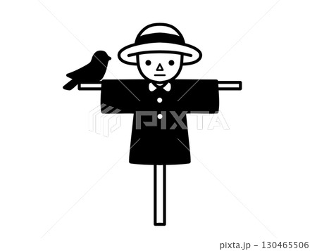 かかしアイコン　シンプル　黒 130465506