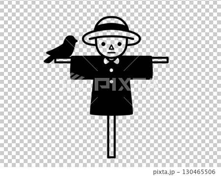 かかしアイコン　シンプル　黒 130465506