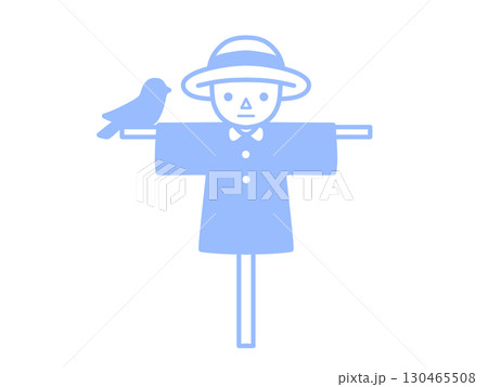 かかしアイコン　シンプル　ブルー 130465508