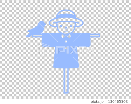 かかしアイコン　シンプル　ブルー 130465508