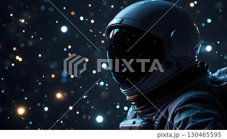 An astronaut navigates the void of space, with a beautiful starry sky providing a celestial backdrop An astronaut navigates the void of space, with a beautiful starry sky providing a celestial backdrop 130465595