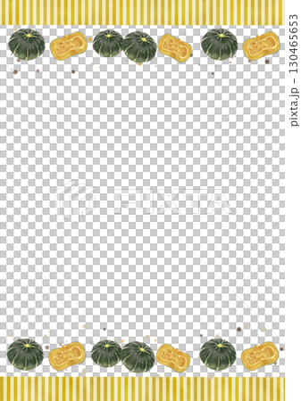 かぼちゃフレーム ストライプ枠(縦） 130465653