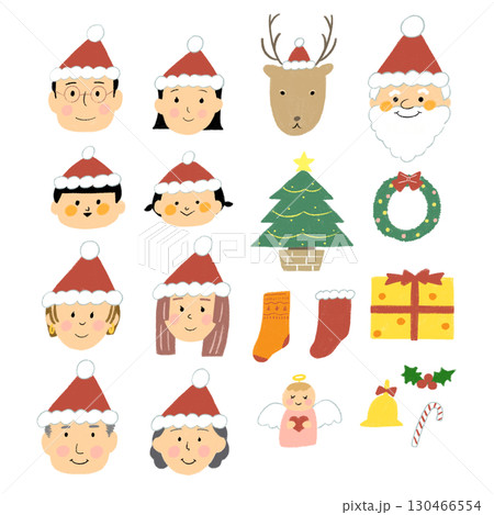 かわいいクリスマスのイラスト素材 130466554