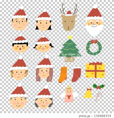 可愛的聖誕節插畫素材 130466554