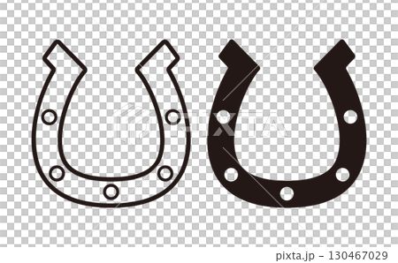 Set of 2 horseshoe marks (line drawing and coloring) Set of 2 horseshoe marks (line drawing and coloring) 130467029