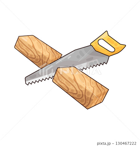 illustration of saw sawing wood illustration of saw sawing wood 130467222