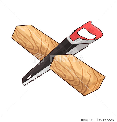 illustration of saw sawing wood illustration of saw sawing wood 130467225