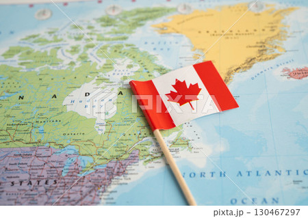 Bangkok, Thailand December 10, 2023 Canada map in world map paper. Bangkok, Thailand December 10, 2023 Canada map in world map paper. 130467297
