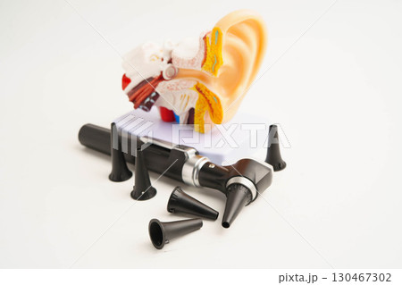 Otoscope for audiologist or ENT doctor use otoscope checking ear and treate hearing loss problem. Otoscope for audiologist or ENT doctor use otoscope checking ear and treate hearing loss problem. 130467302