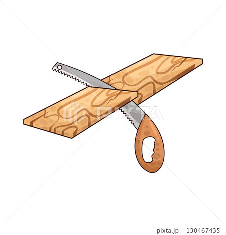 illustration of saw sawing wood illustration of saw sawing wood 130467435