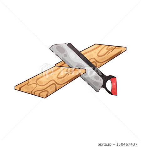illustration of saw sawing wood illustration of saw sawing wood 130467437