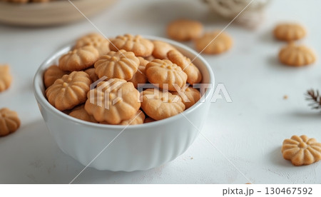 Cookies acorn shape brown biscuits snack homemade for family tea time Cookies acorn shape brown biscuits snack homemade for family tea time 130467592