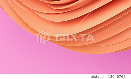 Abstract orange spiral structure on soft pink background. Modern minimal design, Abstract orange spiral structure on soft pink background. Modern minimal design, 130467634