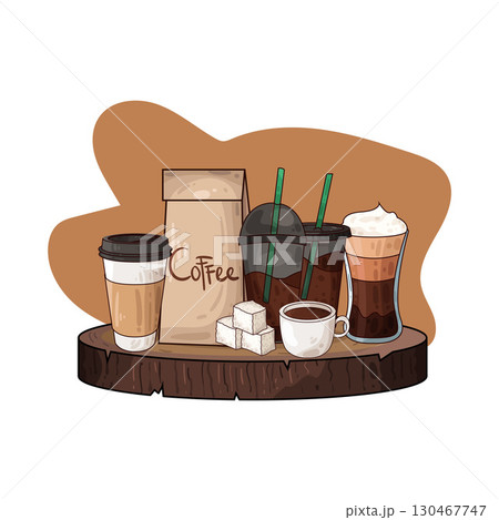 illustration of coffee takeaway illustration of coffee takeaway 130467747