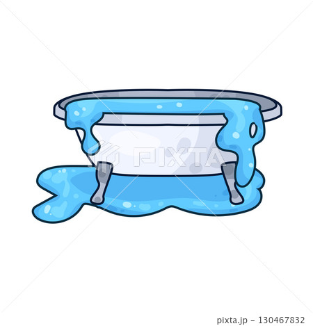 illustration of bathtub overflow 130467832