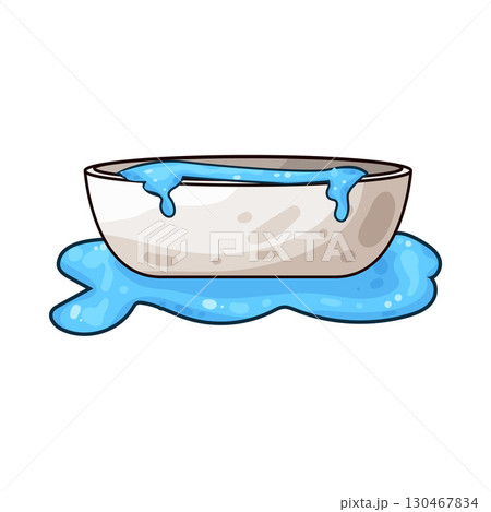 illustration of bathtub overflow 130467834