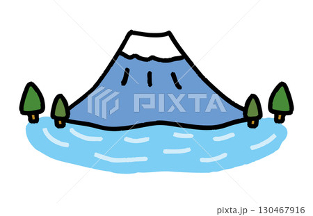 湖と富士山 130467916