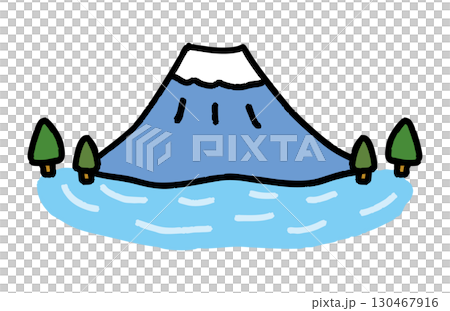湖と富士山 130467916