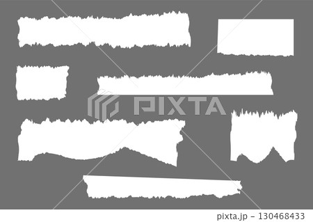 Ripped piece white paper sheets torn blank pages. Damaged letter with a copyspace vector. 130468433