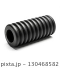 Black ribbed foam roller for muscle massage therapy 130468582